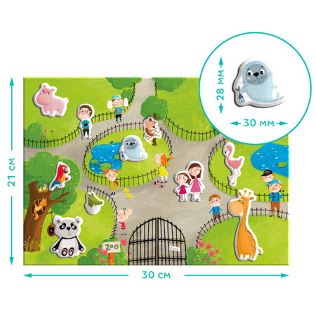 GRA MAGNETYCZNA "ZOO" MEGA ZESTAW Z TABLICĄ MAGNETYCZNĄ 35 MAGNESÓW 200207  