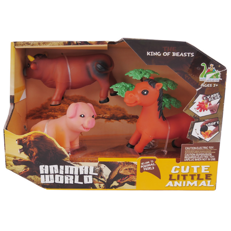 Zestaw Zwierząt Wiejskich Krówka Świnka Konik Drzewko Zabawa W Farmę