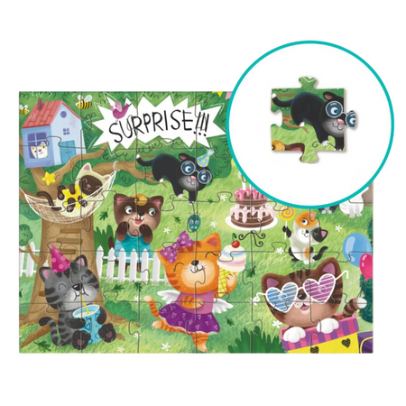 Puzzle "Kocie Wakacje" 30 Elementów Układanka Kolorowa Zestaw Kotki 300417