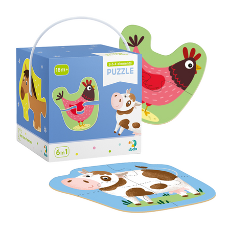 Puzzle 2-3-4 Elementy "Domowe Zwierzęta" Układanka Zestaw Zwierzęta Farma 300152