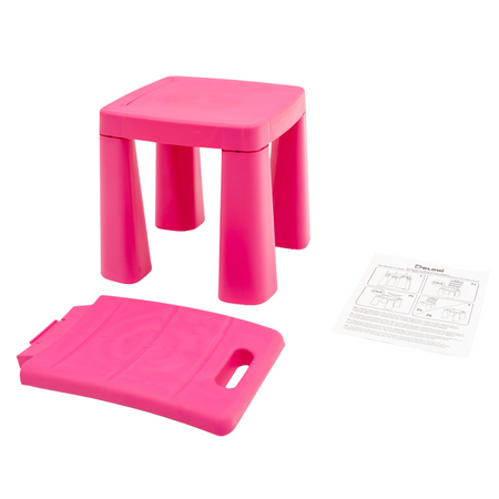 Krzesełko dziecięce 3w1 Różowe Wielofunkcyjne Taborecik Mini Stolik Lekki 0469/3