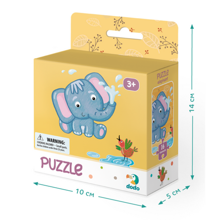 Puzzle "Słonik" 16 Elementów Układanka Edukacyjna Dla Dzieci Zestaw Słoń 300162