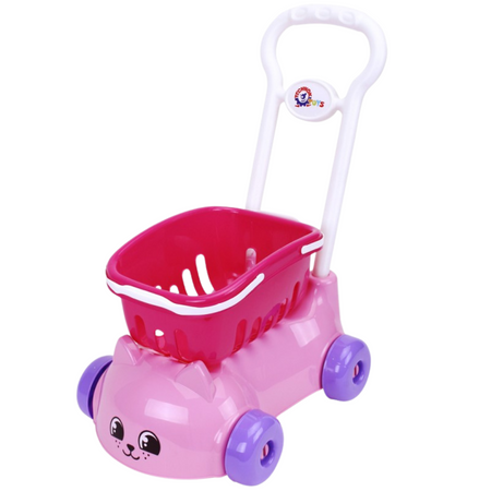 Wózek Sklepowy Z Koszykiem Jeździk Uroczy Kotek Zabawa W Sklep Zestaw 7587