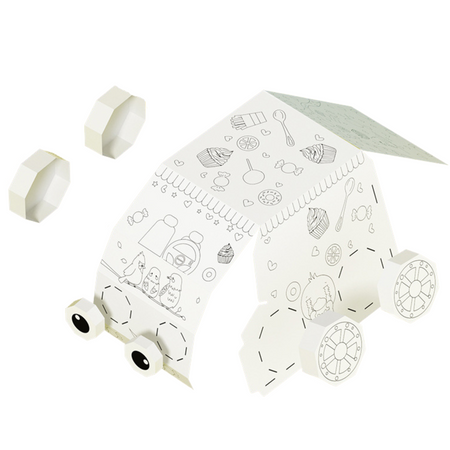 ZESTAW ARTYSTYCZNY SAMOCHÓD AUTO DO MALOWANIA SKŁADANIA KOLOROWANIA TEKTURA