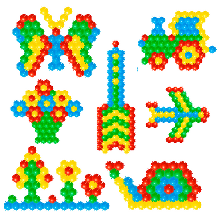 KLOCKI KONSTRUKCYJNE MOZAIKA 160 SZTUK UKŁADANKA KOLORY ZESTAW