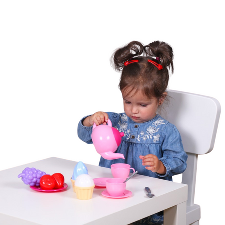 ZESTAW STOŁOWY NACZYNIA AKCESORIA PRZYBORY DZBANEK FILIŻANKI OWOCE DESERY 7259