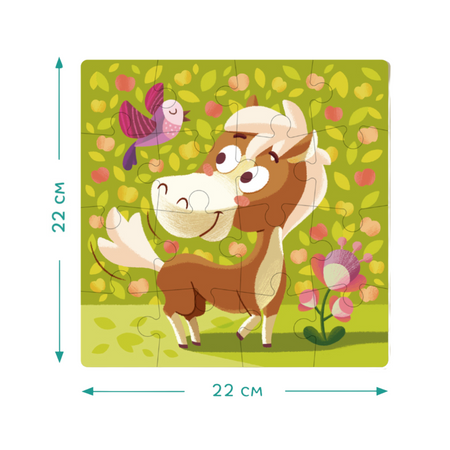 Puzzle Konik 16 Elementów Układanka Dla Dzieci Zestaw Urocza Grafika art. 0114