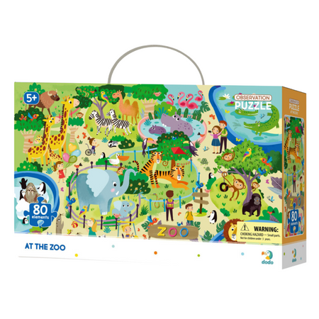 Puzzle Obserwacyjne "W Zoo" 80 Elementów Układanka Zwierzęta Zestaw 300259