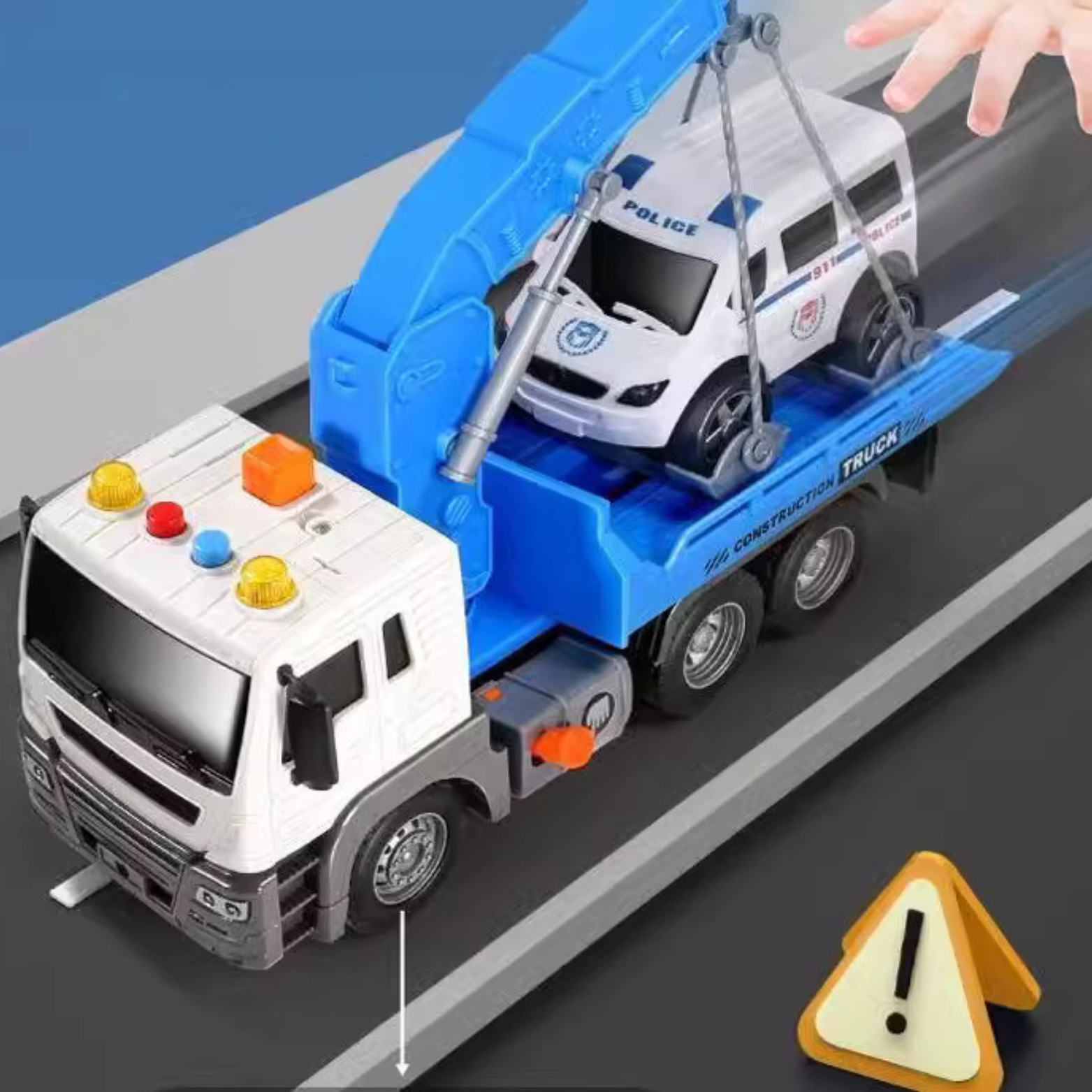 Interaktywna Ciężarówka Z Hakiem I Lawetą Światła Dźwięki Ruchome Elementy