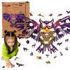 PUZZLE DREWNIANE UKŁADANKA SOWA MAGICZNA KOLOROWA  PuA3-00723
