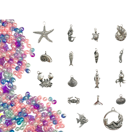 Zestaw Bransoletka Zawieszki Koraliki Slime Glutek Plastyczny Syrenka 250ml 80131