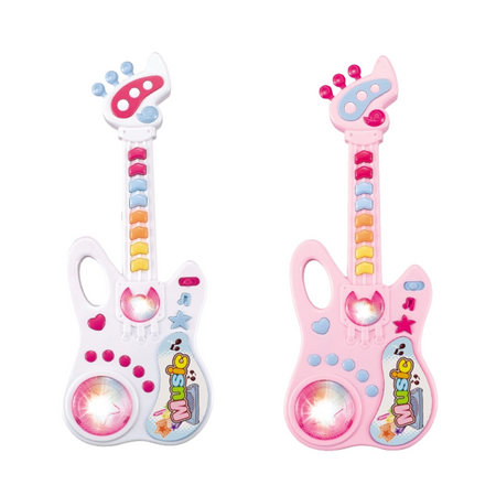 Gitara Interaktywna Dla Dzieci Instrument Muzyczny Melodie Dźwięk Światło