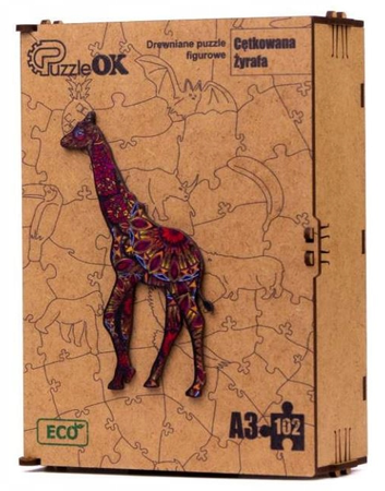 PUZZLE DREWNIANE UKŁADANKA ŻYRAFA CĘTKOWANA  PuA3-00732
