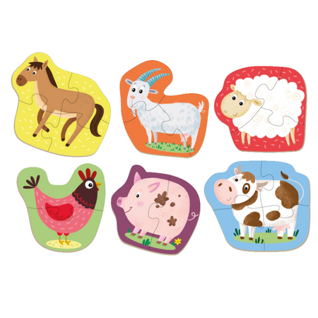 Puzzle 2-3-4 Elementy "Domowe Zwierzęta" Układanka Zestaw Zwierzęta Farma 300152