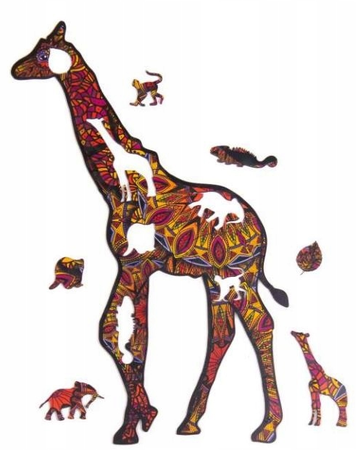 PUZZLE DREWNIANE UKŁADANKA ŻYRAFA CĘTKOWANA  PuA3-00732