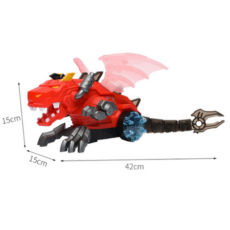 Interaktywny Dinozaur Smok Zdalnie Sterowany Na Pilot RC Efekt Świetlny