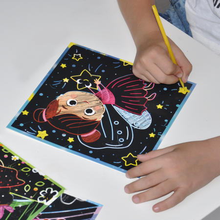 ZDRAPKA ARTYSTYCZNA ”WRÓŻKI” MALOWANIE METODĄ SCRATCH DLA NAJMŁODSZYCH