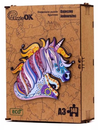 PUZZLE DREWNIANE UKŁADANKA JEDNOROŻEC KUCYK KOLORO  PuA3-00721