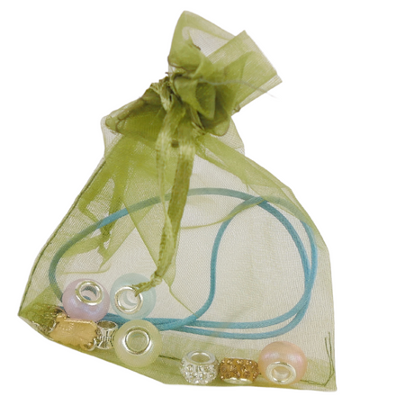 Zestaw Do Tworzenia Naszyjnika Koraliki Rzemyk Charms Pudełko Torebka DIY