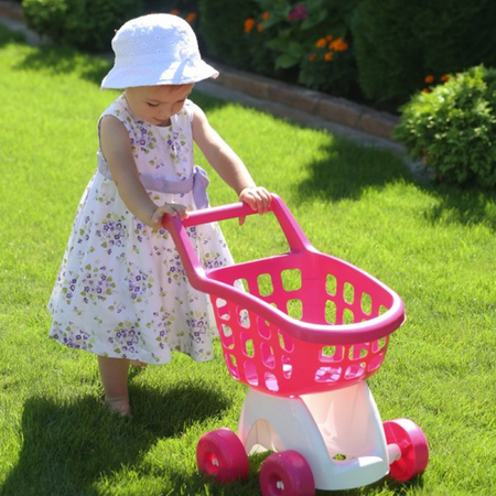 WÓZEK SKLEPOWY DLA DZIECI NA KÓŁECZKACH WYTRZYMAŁY ZABAWKA TECHNOK 8249