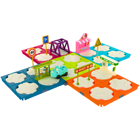 Zestaw Labirynt Drogowy Budowanie Trasy Pojazdy Znaki Drogowe Akcesoria