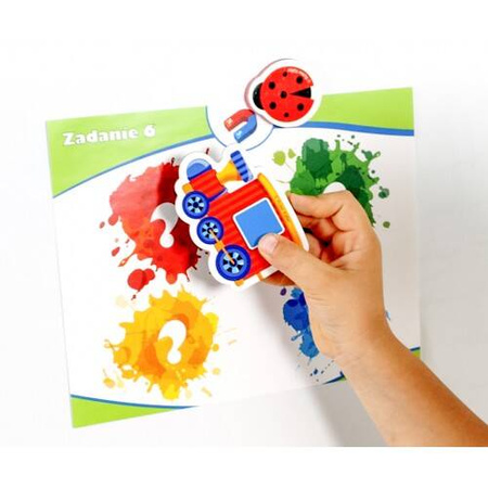 MAGNETYCZNA GRA KOLORY I FIGURY PUZZLE UKŁADANKA LOKOMOTYWY ROTER KAFER