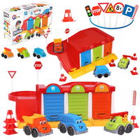 ZESTAW PARKING Z 3 SAMOCHODZIKAMI DLA DZIECI KOLOROWY PARKING ZJAZD ZNAKI 8584