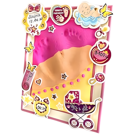 Zestaw Prezentowy Odcisk Dłoni Lub Stópki Dla Dziewczynki Pierwsza Pamiątka