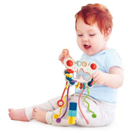 Zabawka Sensoryczna Gryzak Montessori Edukacyjna Grzechotka dla Dzieci 6w1