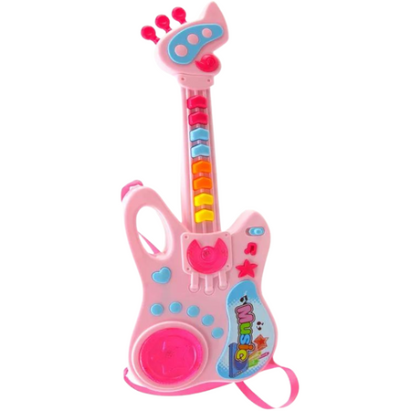 Gitara Interaktywna Dla Dzieci Instrument Muzyczny Melodie Dźwięk Światło