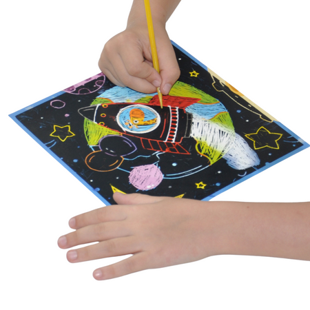 Zdrapka Artystyczna "Kosmos" Wydrapywanka Metoda Scratch Dla Dzieci Obrazki 300217