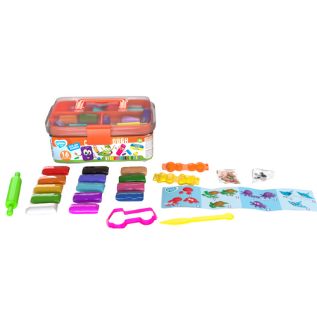 Zestaw Ciastolina Plastelina Masa Plastyczna Do Modelowania Foremki 16 Kol 41186