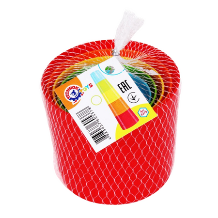 ZESTAW PIRAMIDA WIEŻA KOLORY TĘCZY FORMY DO PIASKU RÓŻNE WIELKOŚCI 5378