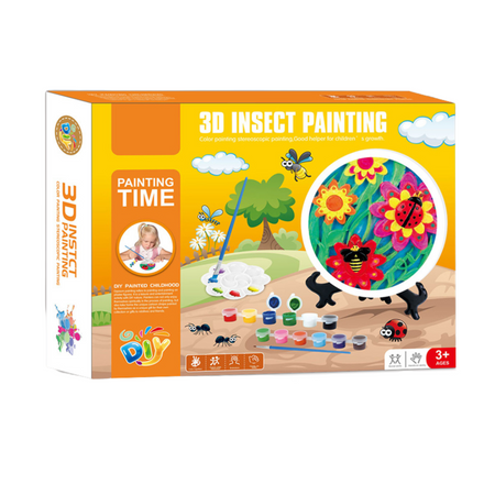 FIGURKA GIPSOWA DO MALOWANIA KWIATKI MAŁY ARTYSTA ZESTAW ARTYSTYCZNY FARBKI