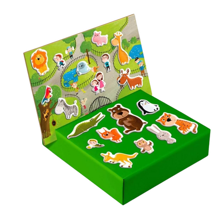 GRA MAGNETYCZNA "ZOO" MEGA ZESTAW Z TABLICĄ MAGNETYCZNĄ 35 MAGNESÓW 200207  