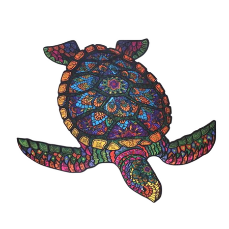 PUZZLE DREWNIANE UKŁADANKA DŁUGOWIECZNY ŻÓŁW KOLOROWY ZWIERZĘ PuA3-00738