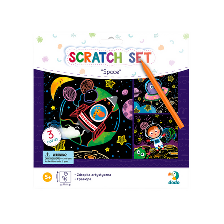 Zdrapka Artystyczna "Kosmos" Wydrapywanka Metoda Scratch Dla Dzieci Obrazki 300217
