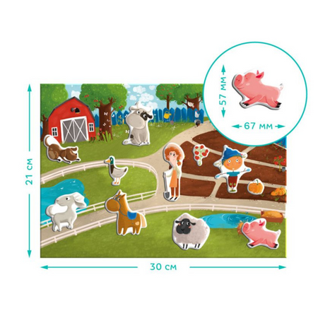 GRA MAGNETYCZNA "FARMA" MEGA ZESTAW TABLICA MAGNETYCZNA 44 ELEMENTY MAGNESY 200260