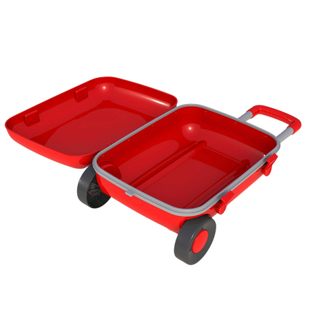 Walizka Dziecięca Czerwona Solidne Wytrzymałe 2 Kółka Wygodna Rączka Lekka 01520/01