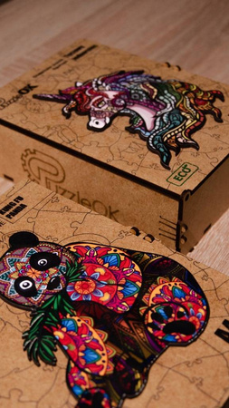 PUZZLE DREWNIANE UKŁADANKA JEDNOROŻEC KUCYK TĘCZOW  PuzA4-00701