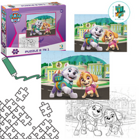 PUZZLE 2w1 PSI PATROL 60 ELEMENTÓW KOLOROWANKA I UKŁADANKA W JEDNYM 200161