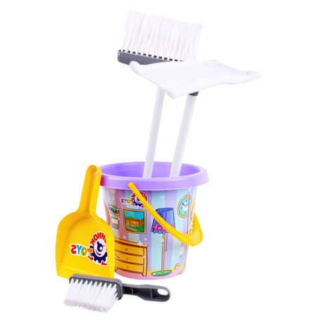 ZESTAW DO SPRZĄTANIA WIADERKO MIOTŁA MOP ZMIOTKA SZUFELKA DLA DZIECI 5835