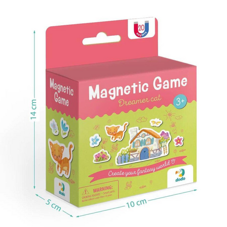 GRA MAGNETYCZNA "KOTEK MARZYCIEL" 20 ELEMENTÓW KOLOROWYCH MAGNESÓW ZESTAW 200236 