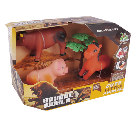 Zestaw Zwierząt Wiejskich Krówka Świnka Konik Drzewko Zabawa W Farmę