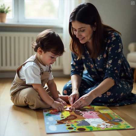 Puzzle sensoryczne DODO   "Jadę traktorem"