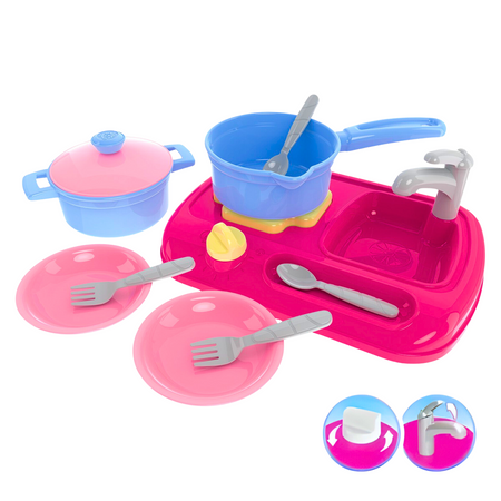 KUCHNIA ZLEWOZMYWAK ZLEW NACZYNIA SZTUĆE RUCHOME GOTOWANIE 5989