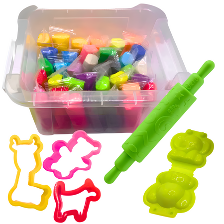 Zestaw Kolorowej Ciastoliny W Pudełku Happy Meal Akcesoria Foremki Wałek 41137