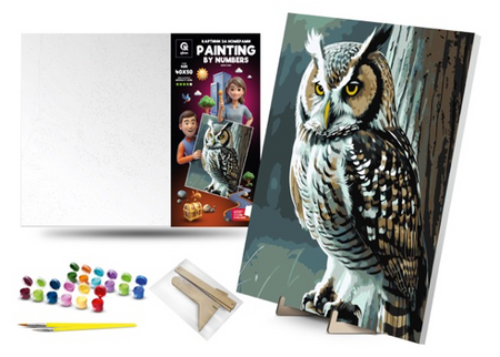 QB900-034 Set for painting by numbers "Wise owl"