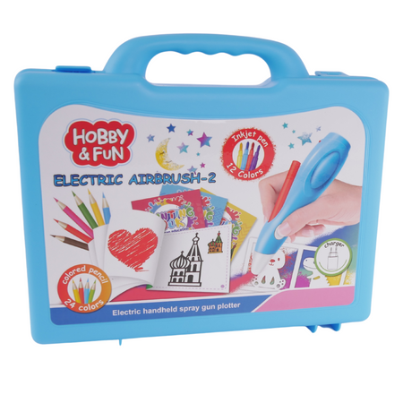 Aerograf Elektryczny Długopis Marker Zestaw Artystyczny W Walizce Flamastry