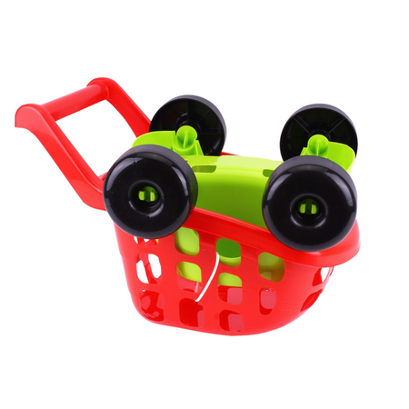 WÓZEK SKLEPOWY DLA DZIECI NA KÓŁECZKACH WYTRZYMAŁY KOLOROWY ZABAWKA TECHNOK 8232